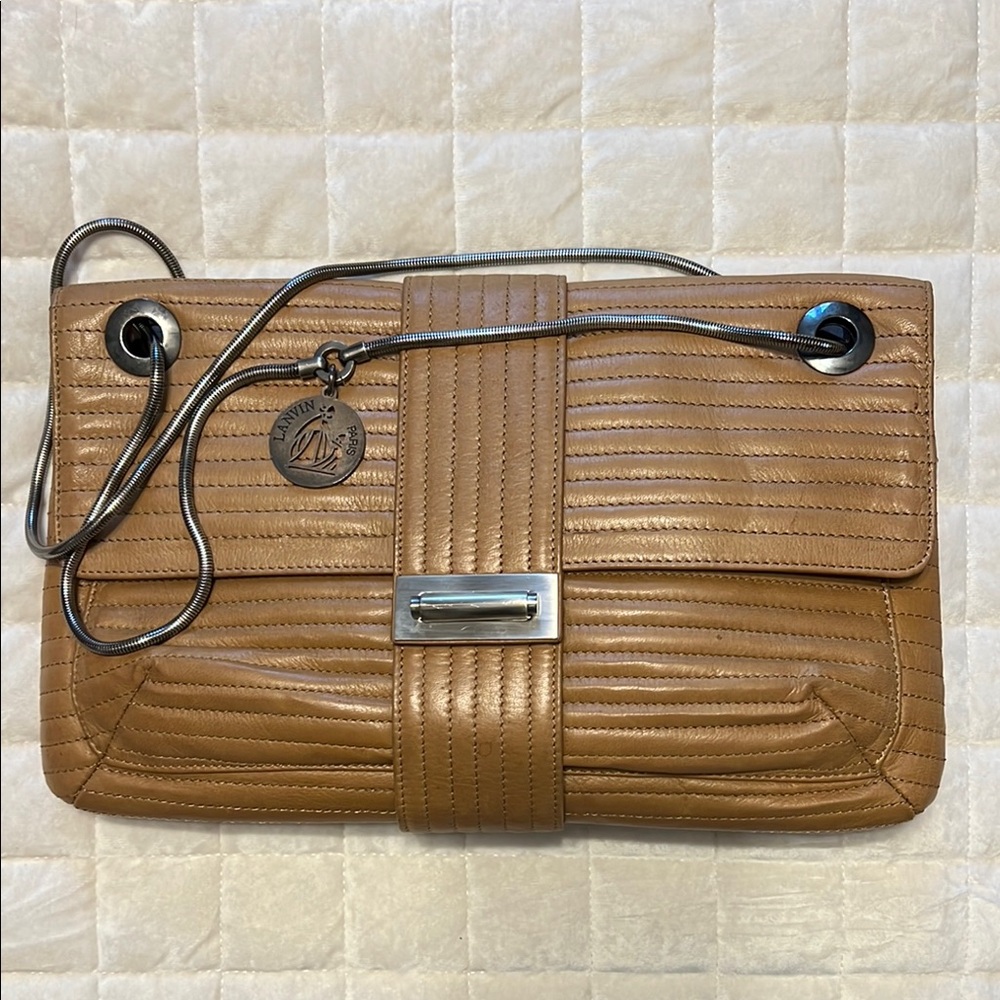 Lanvin Vintage Leather Lambskin Purse Brown